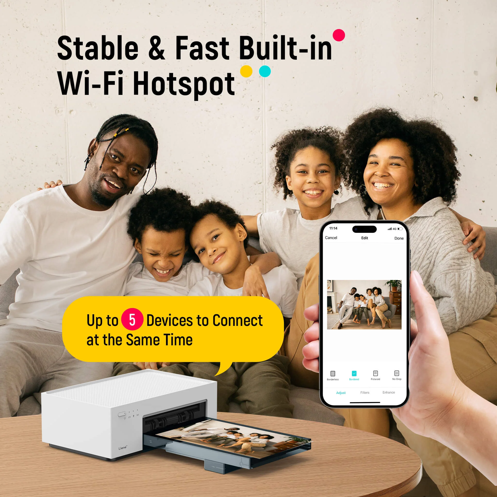 Amber Instant Photo Printer Built-in Rechargeable Battery M200 - Image 3