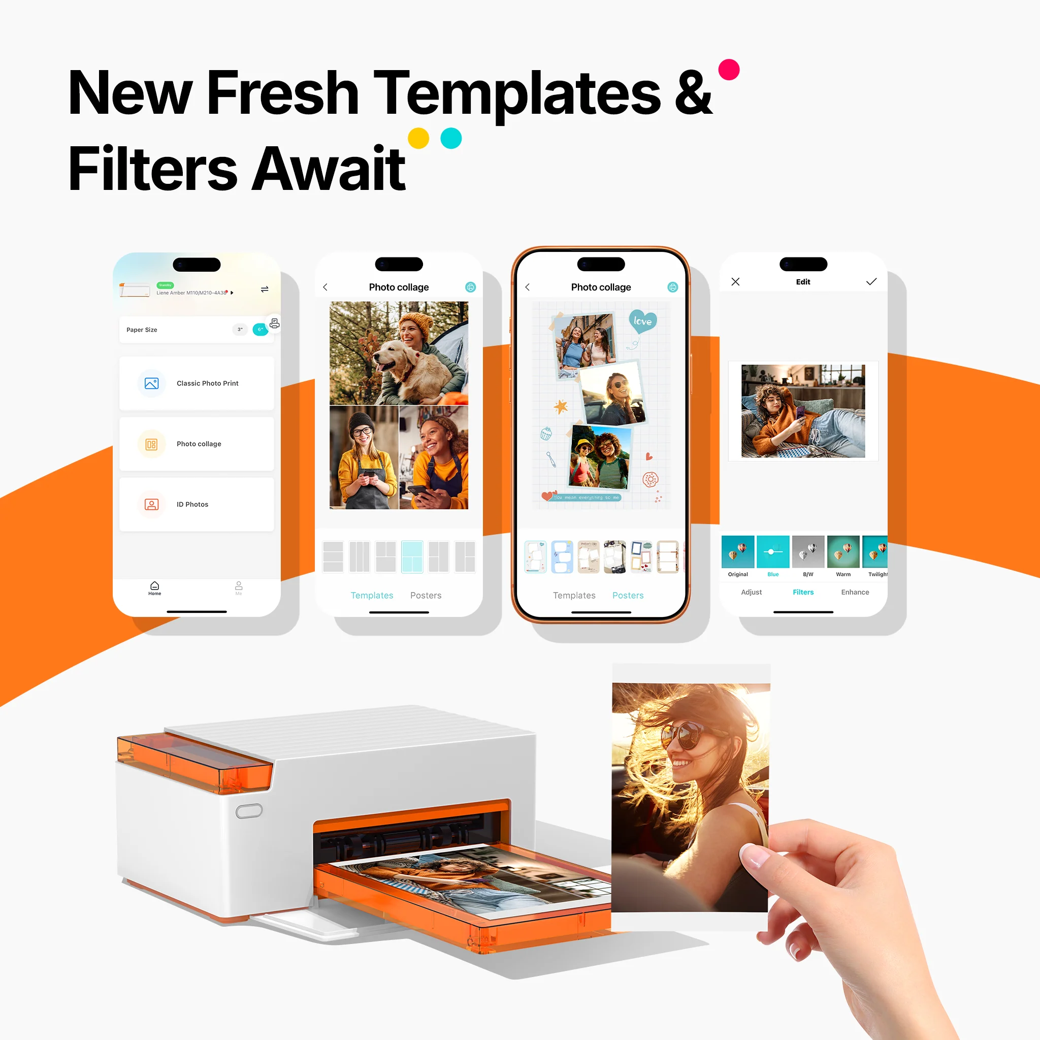 Amber M110 Instant Bluetooth Photo Printer (60 Sheets 4x6" Paper & 20 Sheets 3x3" Sticker Paper) - Image 4