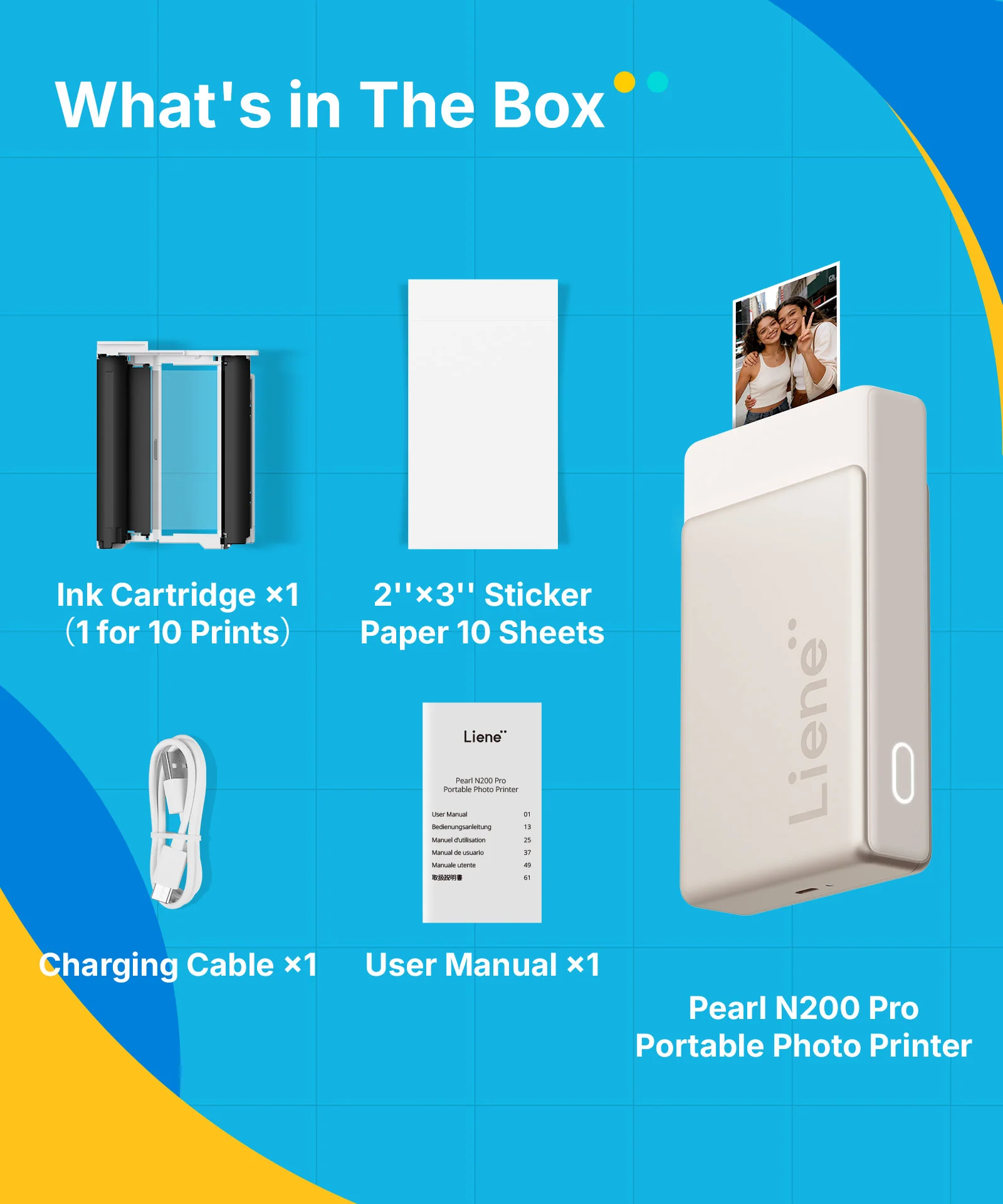 Pearl N200 Pro Portable Photo Printer - Gold - Image 8