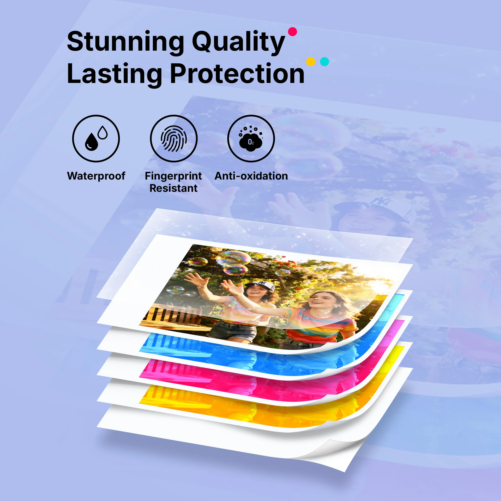 Pearl N200 Pro Portable Photo Printer & Supplies Bundle (50 Sticker Papers) - Purple - Image 6