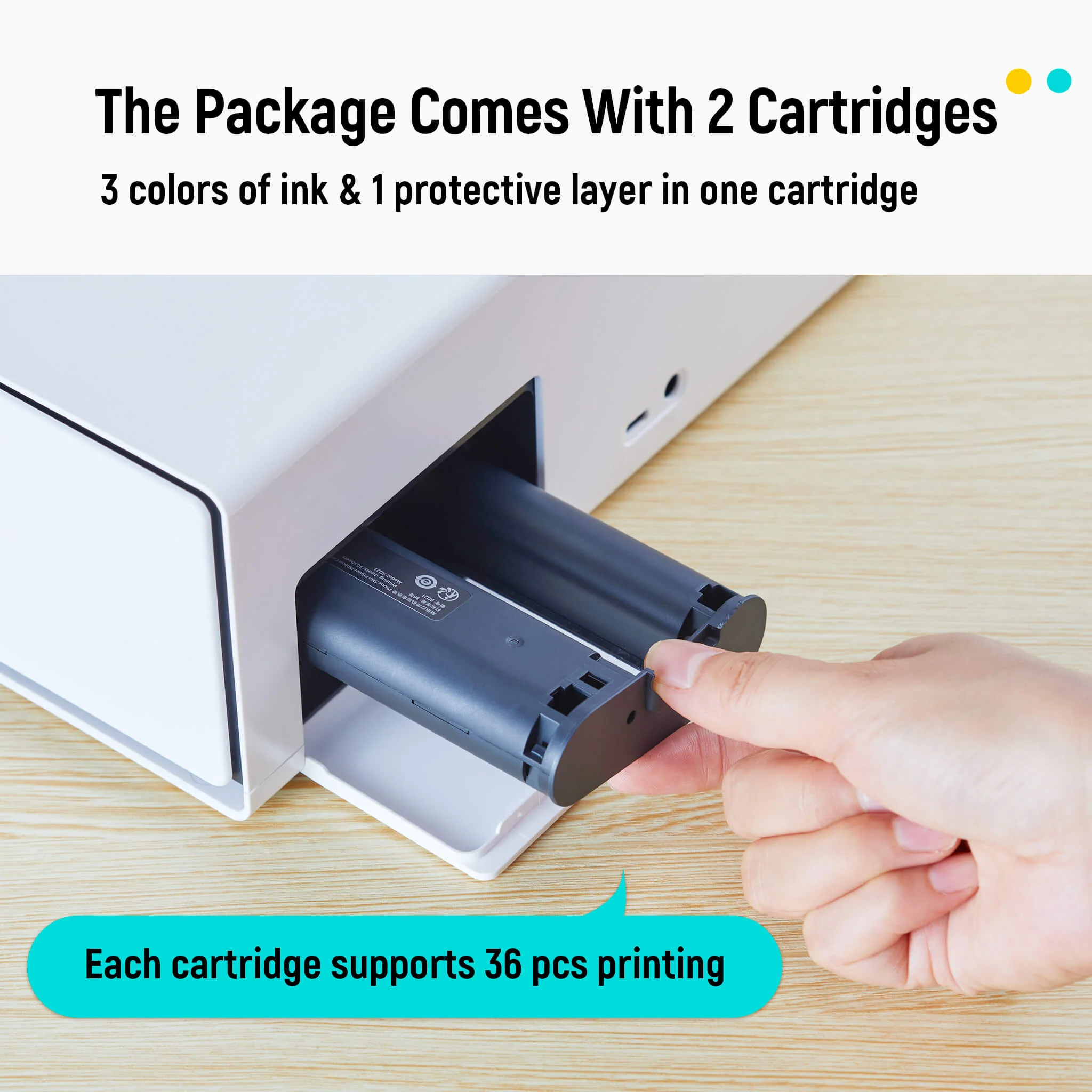 PixCut S1 4x6" Photo Paper 72 Sheets & 2 Ink Cartridges Refill - Image 3